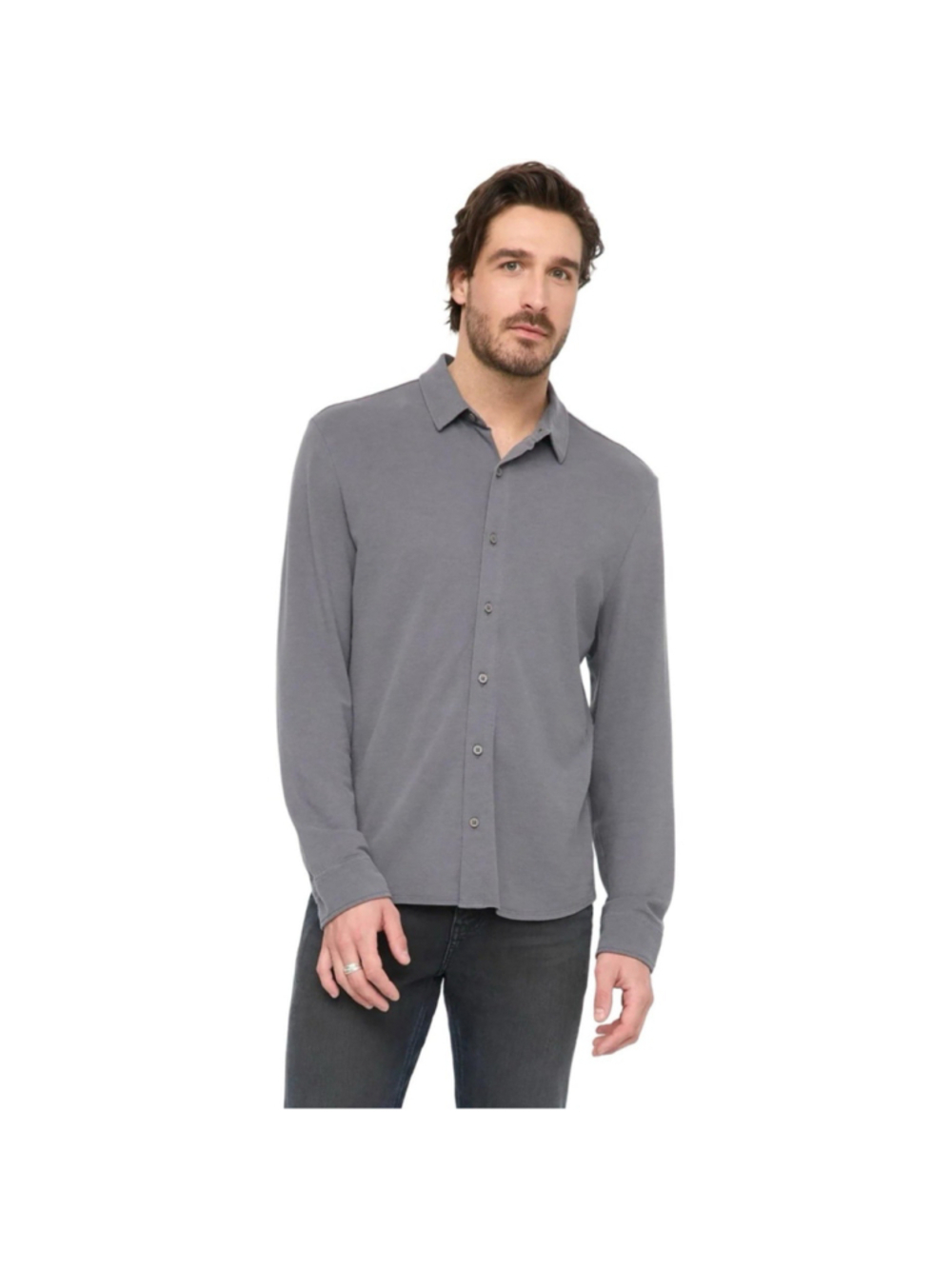 Duer Air Flow Pique Knit Button Down Shirt Mens XXL Grey NWT